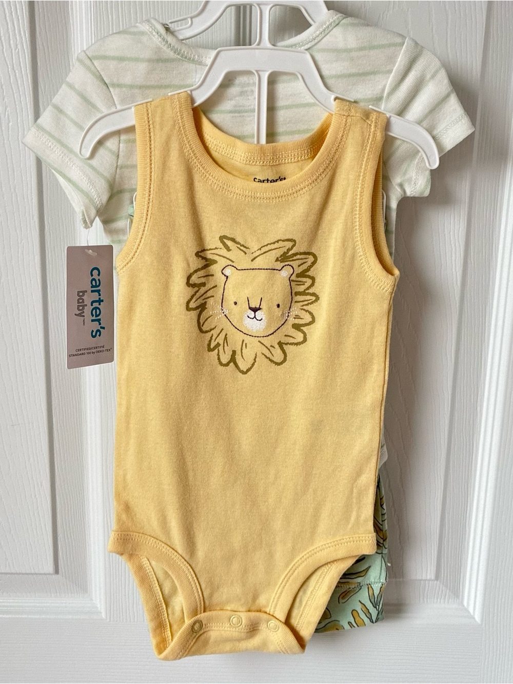 Carter's Yellow Lion Sleeveless Baby Bodysuit Set